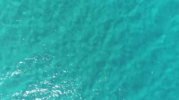 Aerial Top View Calm Clear Blue Sea Water Background — Stock Video