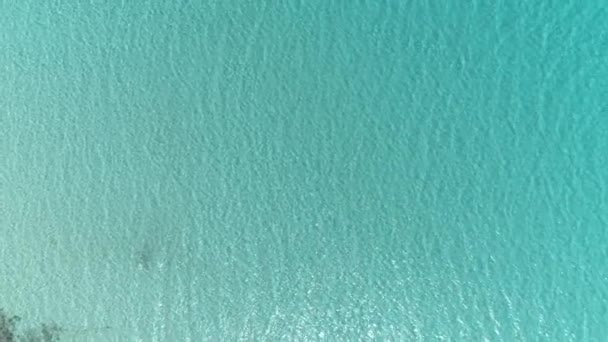 Aerial Top View Calm Clear Blue Sea Water Background — Stock Video