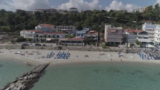 Luftaufnahme Des Kallithea Dorfes Chalkidiki Griechenland — Stockvideo