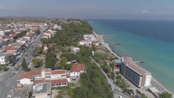 Vista Aérea Del Pueblo Kallithea Halkidiki Grecia — Vídeos de Stock