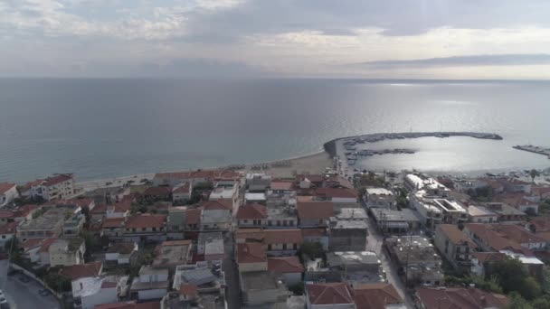 Vista Aérea Nea Skioni Village Península Kassandra Grécia — Vídeo de Stock