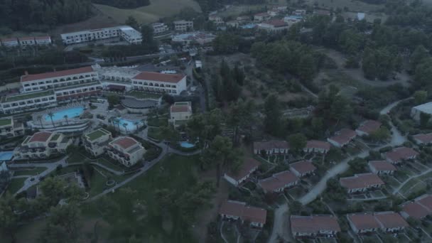 Letecký Pohled Velký Resort Komplex Nachází Pobřeží Středozemního Moře — Stock video