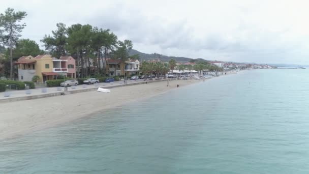 Veduta Aerea Del Villaggio Pefkochori Una Delle Zone Turistiche Più — Video Stock