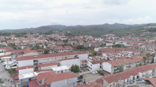 Vista Aérea Del Pueblo Pefkochori Una Las Zonas Turísticas Más — Vídeos de Stock