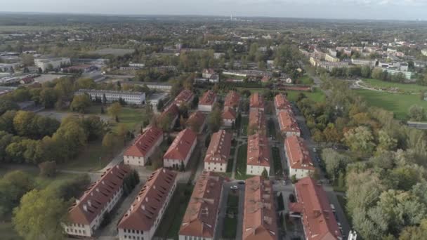 Letecký Pohled Osvětim Birkenau Nacistický Koncentrační Tábor Polsku — Stock video