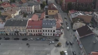 Oswiecim 'in Hava Görüntüsü, Auschwitz Nazi Toplama Kampı' nın yanındaki kasaba..