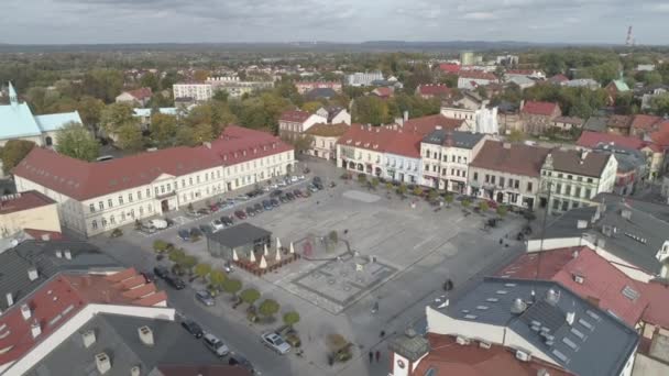Vista Aérea Oswiecim Ciudad Lado Del Campo Concentración Nazi Auschwitz — Vídeos de Stock