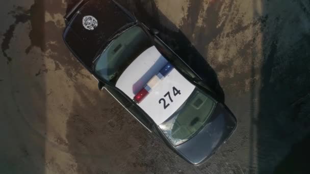 Kiew Ukraine Mai 2020 Luftaufnahme Amerikanisches Polizeiauto Stoppte Flüchtigen Sportwagen — Stockvideo