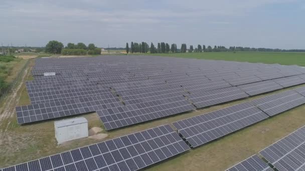 Aerial Flying Solar Panels Generating Plant — Stock Video