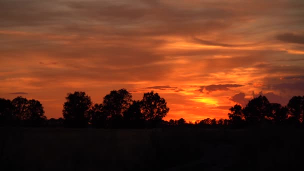 Πορτοκαλί Ηλιοβασίλεμα Πολύχρωμο Βράδυ — Αρχείο Βίντεο