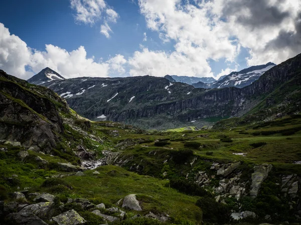 Excelentes Vistas Los Picos Glaciares Los Alpes Austríacos Parque Hohe — Foto de Stock