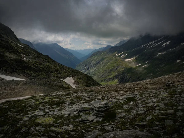 Prachtig Uitzicht Bergtoppen Gletsjers Van Oostenrijkse Alpen Park Hohe Tauern — Stockfoto