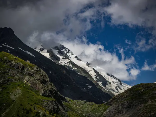 Dramática Encantadora Vista Montaña Más Alta Austria Grossglockner Con Glaciares — Foto de Stock