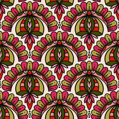 Kusursuz karalama deseni arka plan, motifler çiçek el çizimi, karalama biçimi, deniz tarağı deseni, dikişsiz çiçek deseni, baskı, ambalaj, arka plan ve el işi.