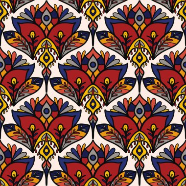 Kusursuz karalama deseni arka plan, motifler çiçek el çizimi, karalama biçimi, deniz tarağı deseni, dikişsiz çiçek deseni, baskı, ambalaj, arka plan ve el işi.