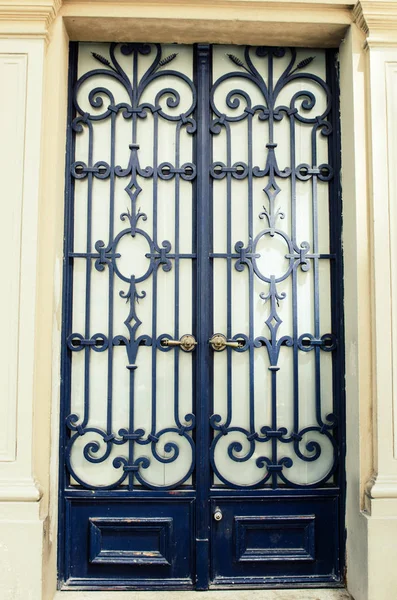 Bela Porta Histórica Azul Portões — Fotografia de Stock