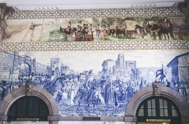 29 Nisan 2016 - Porto, Portekiz: Porto tren istasyonu iç 