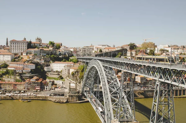 Cidade do Porto com ponte eiffel — Fotografia de Stock