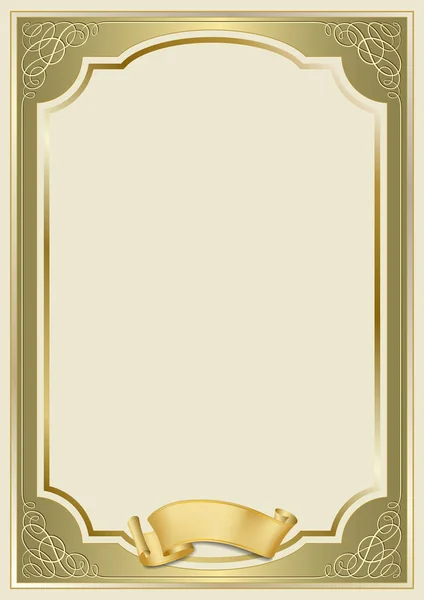 Marco Rectangular Decorativo Pergamino Plantilla Para Diploma Certificado Tarjeta Proporciones — Archivo Imágenes Vectoriales