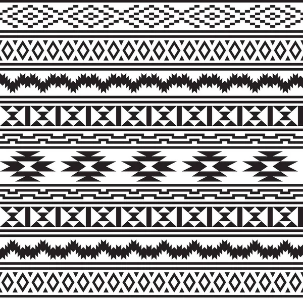 Sorunsuz Amerikan yerlilerinin kabile desen. Navajo etnik tarzı. Siyah ve beyaz renkleri.