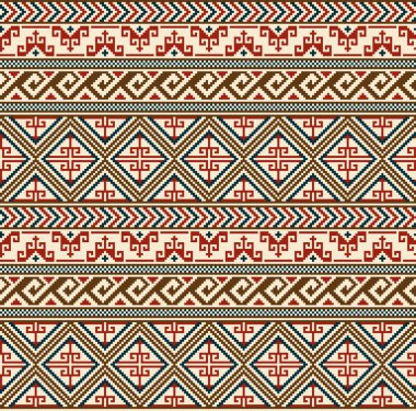 Kesintisiz geometrik desen. Amerikan yerlileri etnik tarzı. Nakış taklit.