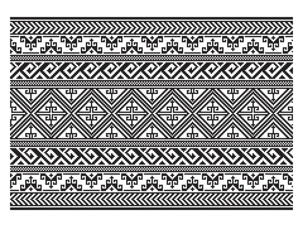 Seamless Black Geometric Pattern Belt American Indians Ethnic Style Embroidery — Stock Vector