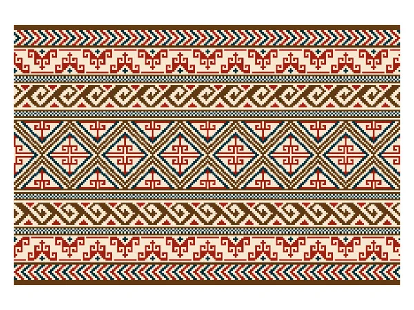 Nahtloses Geometrisches Muster Gürtel Amerikanische Indianer Ethnischen Stil Stickereiimitat — Stockvektor
