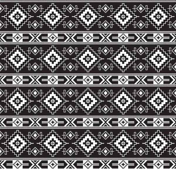 Modello Geometrico Nero Senza Cuciture Antico Stile Centroasiatico Kilim Sfondo — Vettoriale Stock