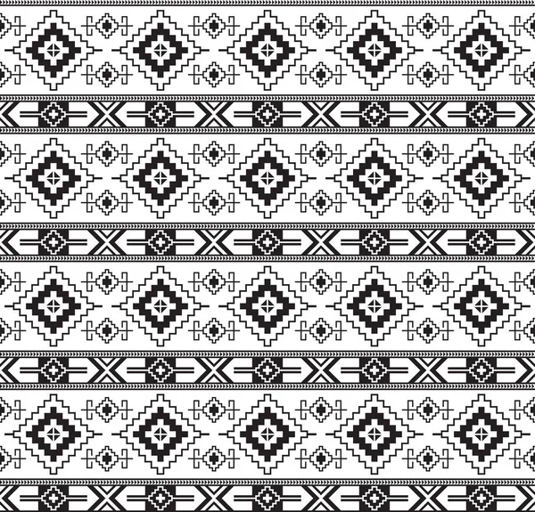 シームレスな黒の幾何学模様 古代中央アジア スタイル キリム 透明な背景 — ストックベクタ