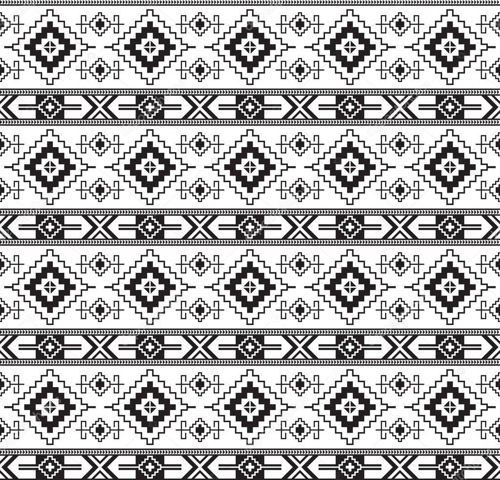 Seamless black geometric pattern. Ancient Central Asian style, kilim. Transparent background.