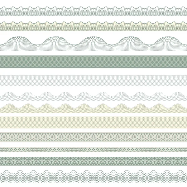 Seamless Decorative Borders Guilloches Pattern Brushes Included File — Stock Vector