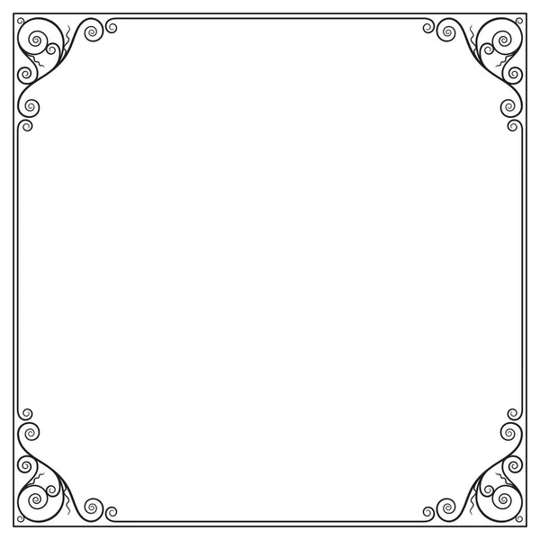 Etiket, sertifika, kart için dekoratif siyah kare çerçeve. 