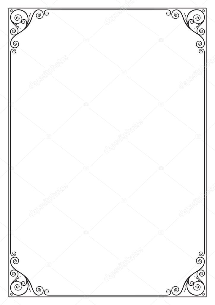Cornice Decorativa Rettangolare Nera Etichetta Certificato Card Pagine  Proporzioni - Vettoriale Stock di ©SvetlanaParsh 214454368