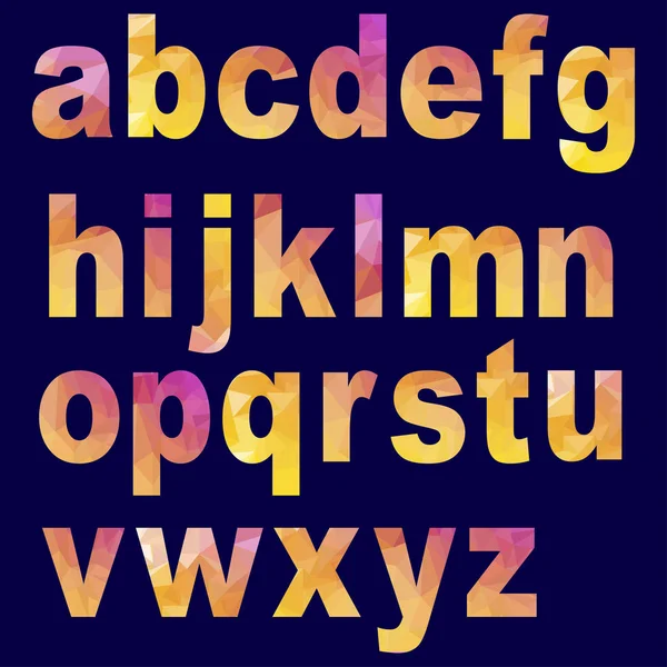 Alphabet Caractères Gras Colorés Avec Effet Polygonal — Image vectorielle