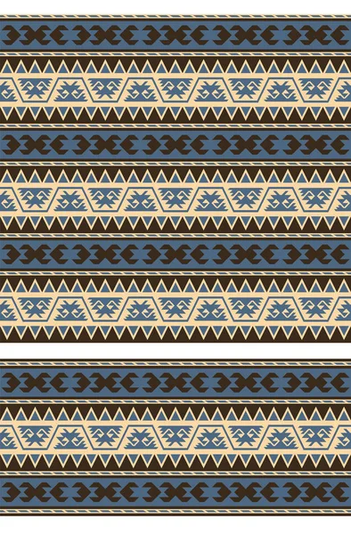 Seamless Geometric Ethnic Pattern Border Traditional Turkish Kilim Style Swatch — Stock Vector