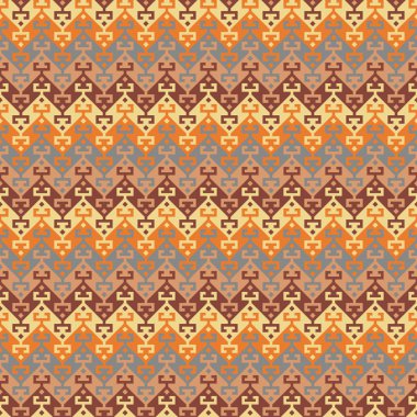 Kesintisiz geometrik etnik desen. Geleneksel Türk kilim tarzı. Renk örneği Eps dosyasına eklenir.