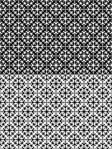 Бесшовные Черно Белые Абстрактные Цветочные Узоры Декоративная Решетка Арабском Стиле — стоковый вектор