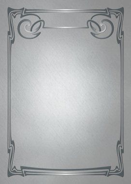 Metalik arka plan üzerinde dikdörtgen retro çerçeveler. Art Nouveau tarzında. A3 sayfa oranlarını.