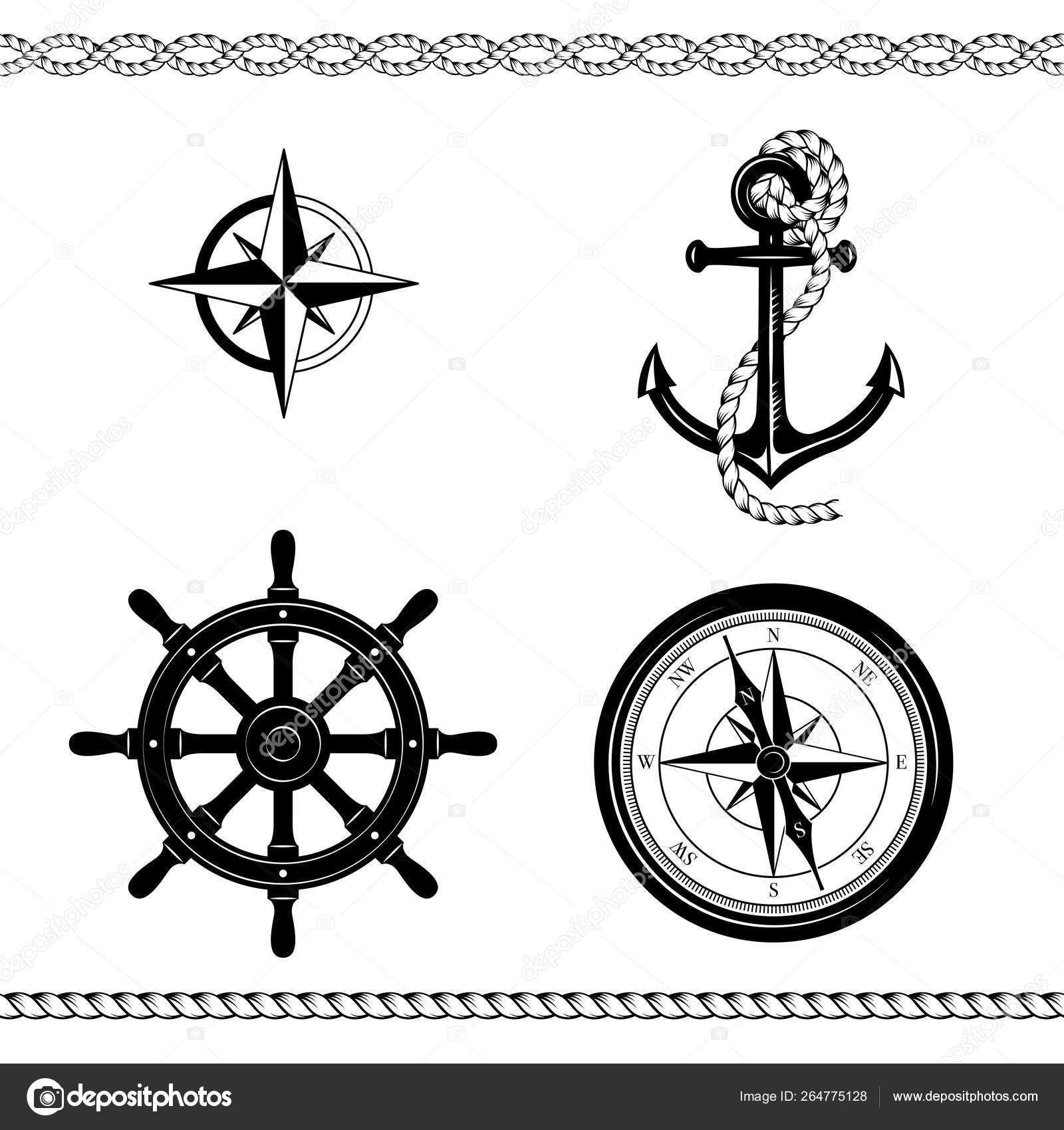 집합입니다 나침반 바람의 스티어링 스톡 벡터 - ©SvetlanaParsh 264775128, image size:1600x1700