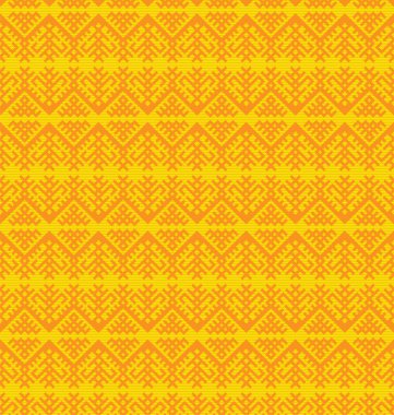 Kusursuz desen, geleneksel etnik Slav tarzı. Turuncu, sarı ve altın renkler.