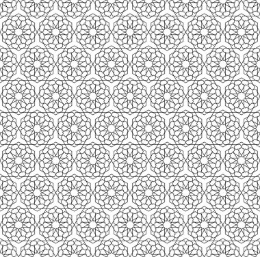 Kusursuz siyah İslami düzen. Şeffaf arka plan. Geleneksel oryantal grafik tarzı. Örnekleme paneline örnek eklenmiştir.