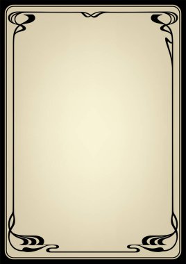 Süslü altın ve siyah iskelet. 1920 'lerin Art Nouveau tarzı. A3, A4 sayfa boyutu. 