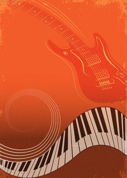 Cartel Para Festival Musical Concierto Piano Guitarra Fondo Musical Plantilla —  Fotos de Stock