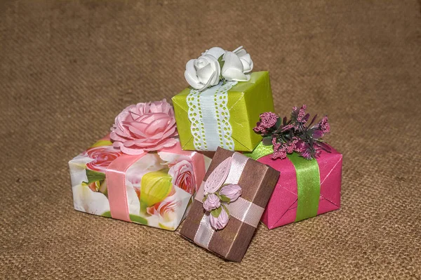 Holiday Boxes Made Own Hands Gifts Any Holiday — Stock Photo, Image