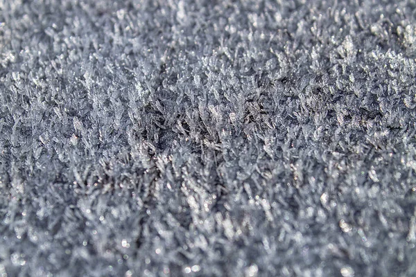 Weißer Efeu Die Textur Von Schnee Kristallen Kalter Tag Winter — Stockfoto