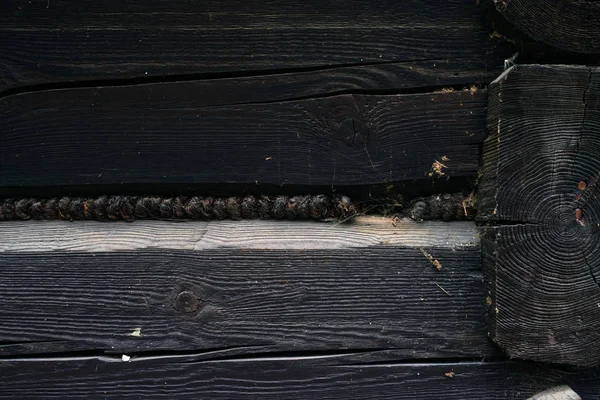 헛간 오래된 검은 나무 벽 — 스톡 사진