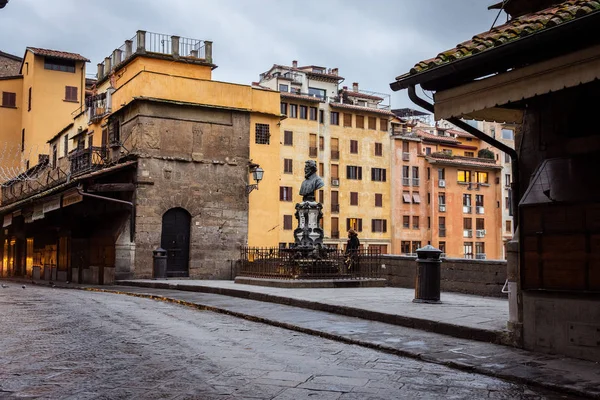Temprano Invierno Florencia Lluvia Casco Antiguo Ponto Abandonado Vecchio Ciudad — Foto de Stock