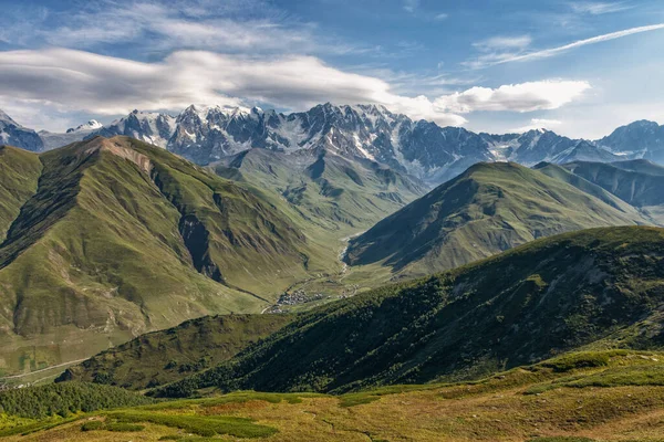 Vista Cresta Principal Del Cáucaso Desde Cresta Svanet Panorama Del — Foto de Stock