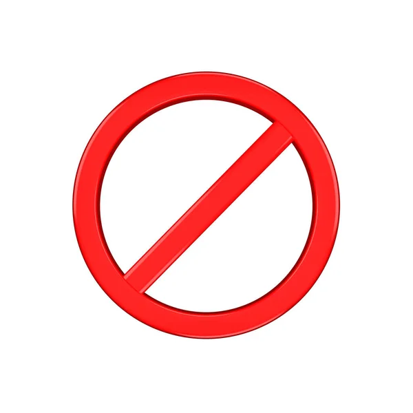 Niedozwolone Znak Izolowany Białym Tle — Zdjęcie stockowe