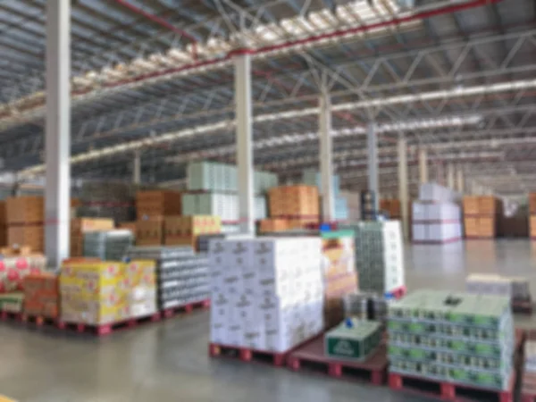 Blurred Industrial Warehouse Storehouse Logistic Export Concept — Stock Photo, Image